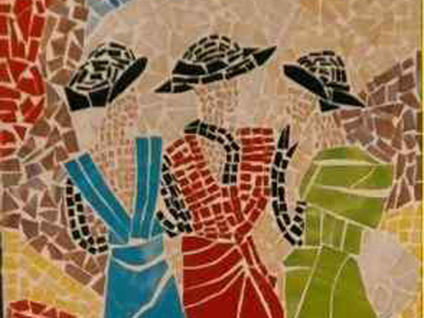  Quadri Pop Art di Carla Bertoli - Donne A Passeggio 1 - Tecnica Mista 50x70 - 2001
